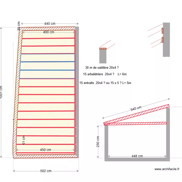 charpente garage. Plan de charpente garage. Plan de