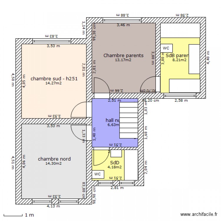 1er étage. Plan de 0 pièce et 0 m2