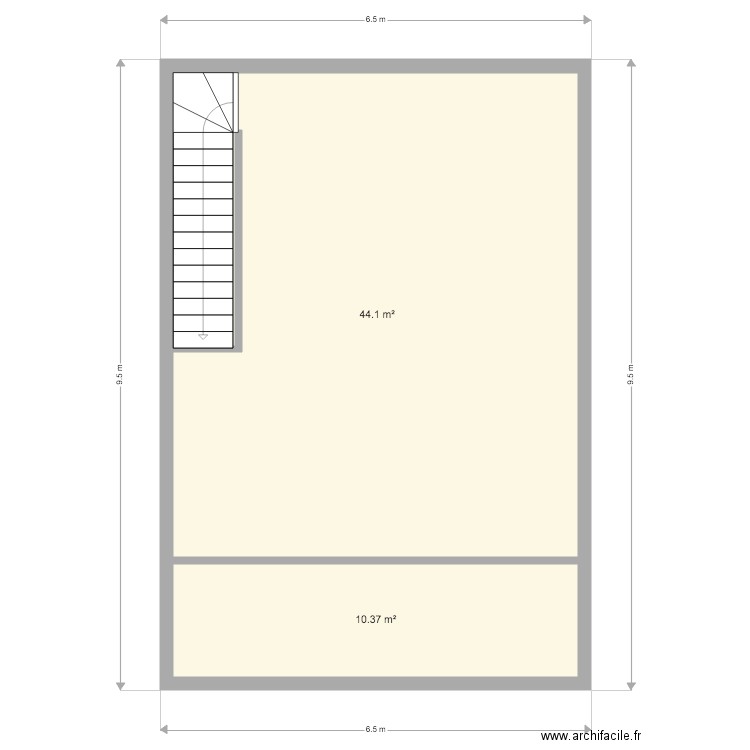 escalier droit. Plan de 0 pièce et 0 m2