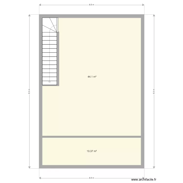 escalier droit. Plan de 