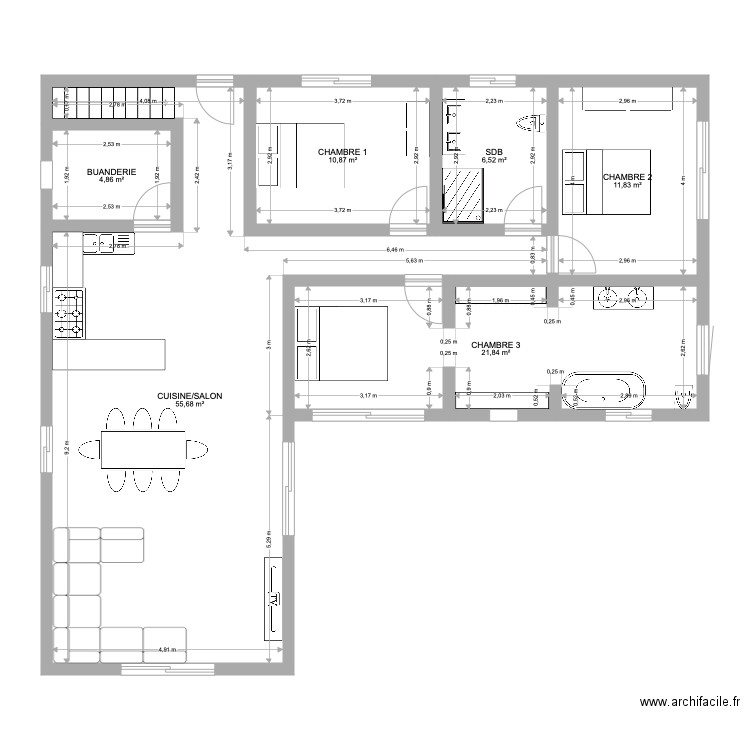 HOME 2L. Plan de 6 pièces et 112 m2