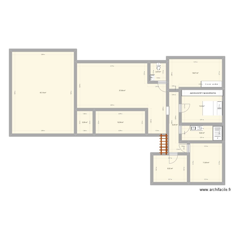 Maison 3. Plan de 11 pièces et 160 m2