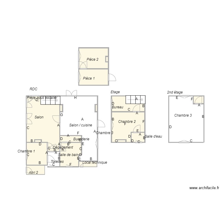 Croquis PUYREBRUNE plomb. Plan de 0 pièce et 0 m2