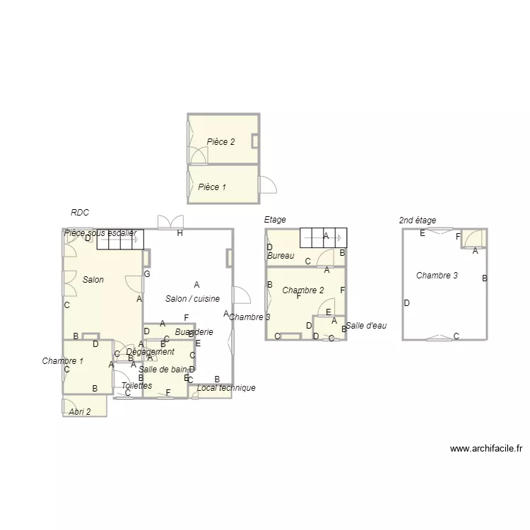 Croquis PUYREBRUNE plomb. Plan de 