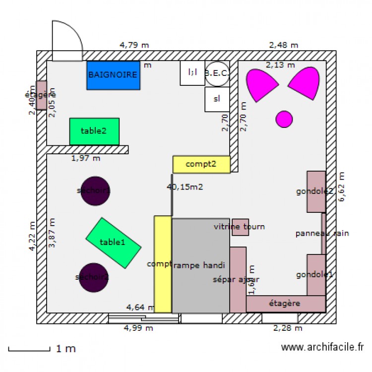 nouveau salon de toilettage 3e. Plan de 0 pièce et 0 m2