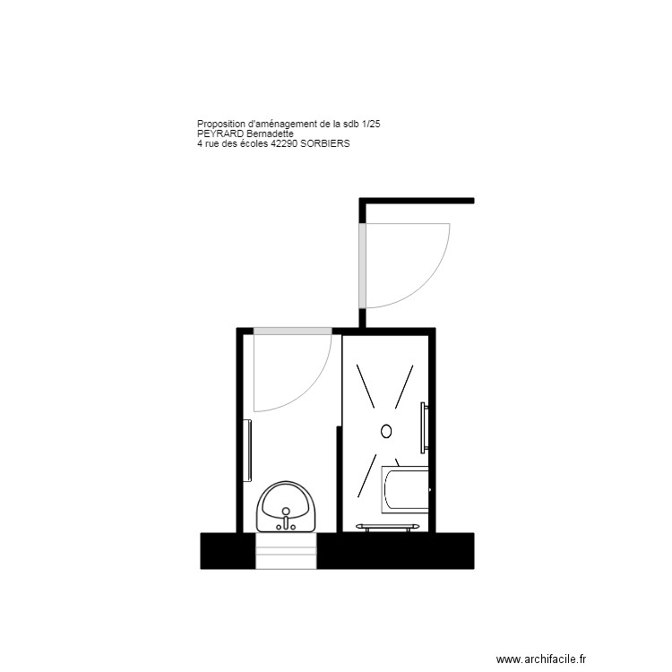 proposition sdb PEYRARD Sorbiers. Plan de 0 pièce et 0 m2