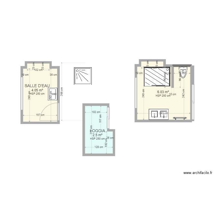 GUYOT RACHELLE. Plan de 3 pièces et 13 m2