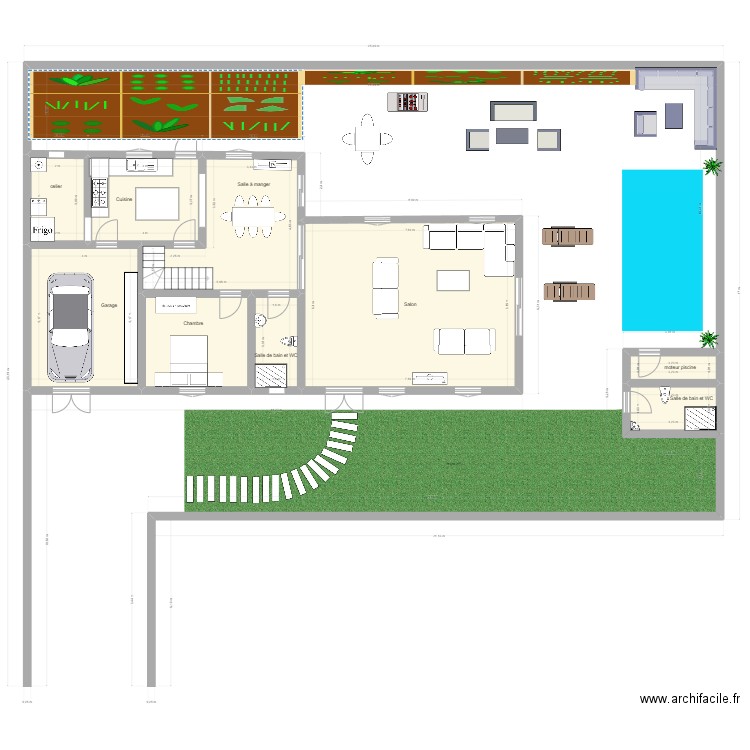 fhg1. Plan de 9 pièces et 134 m2