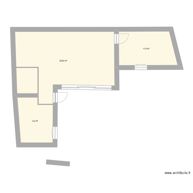 CADAUJAC3. Plan de 3 pièces et 58 m2