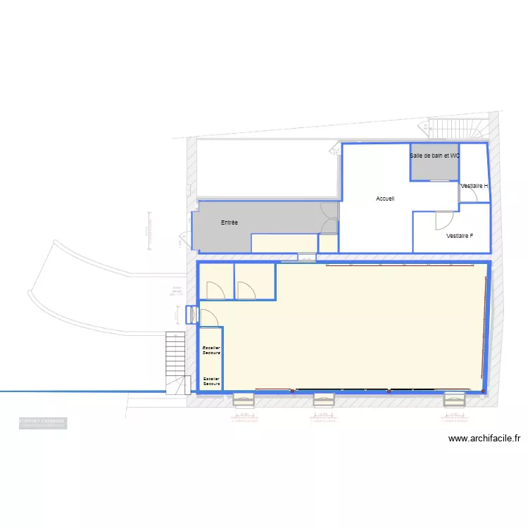 Salle de danse. Plan de 