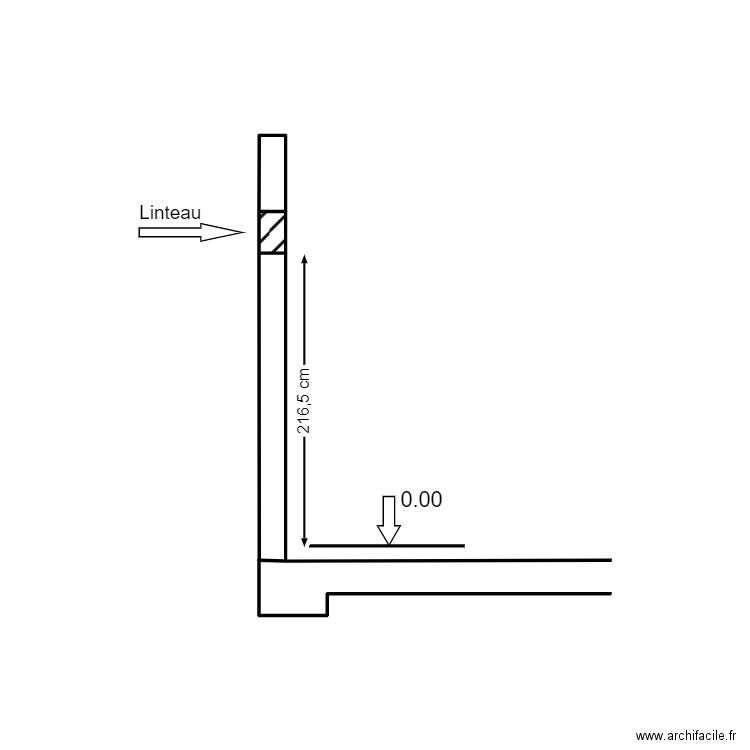 COUPE GRAND. Plan de 3 pièces et 1 m2