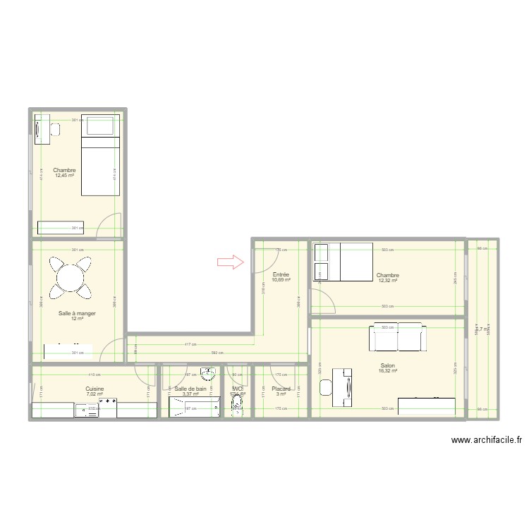 DOSSIER CHAUVAUX. Plan de 10 pièces et 84 m2