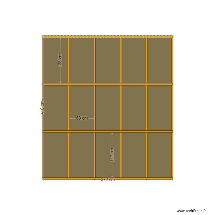 Toit (OSB + pare pluie + demi chevron + chevron). Plan de 0 pièce et 0 m2