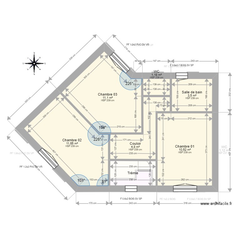 ML23003494 DA SILVA. Plan de 15 pièces et 147 m2