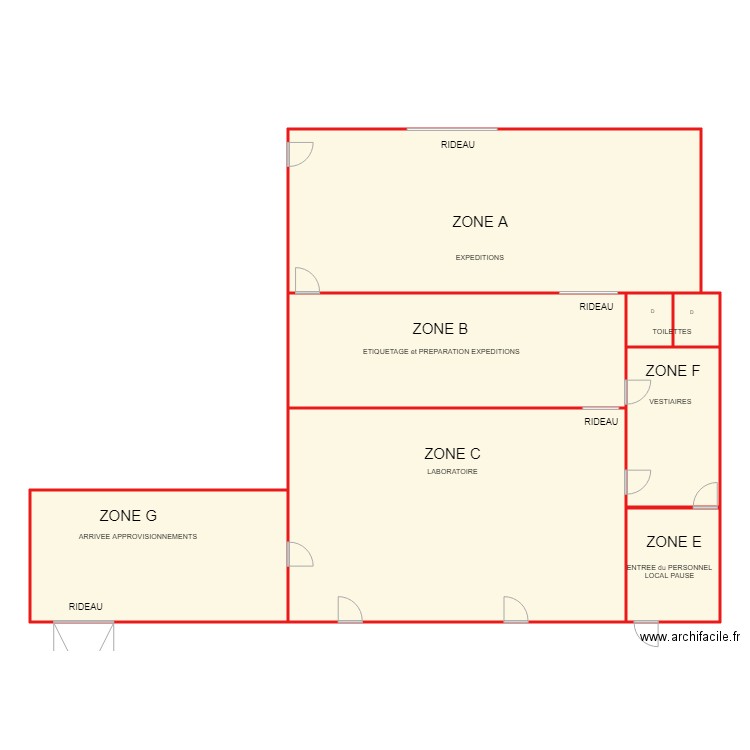 plan general labo MIN Zones A à G rév 231018. Plan de 0 pièce et 0 m2