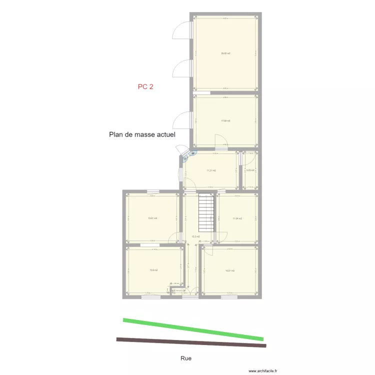 BASE LA SALLE PC2 projections envisag&eacute;es. Plan de 