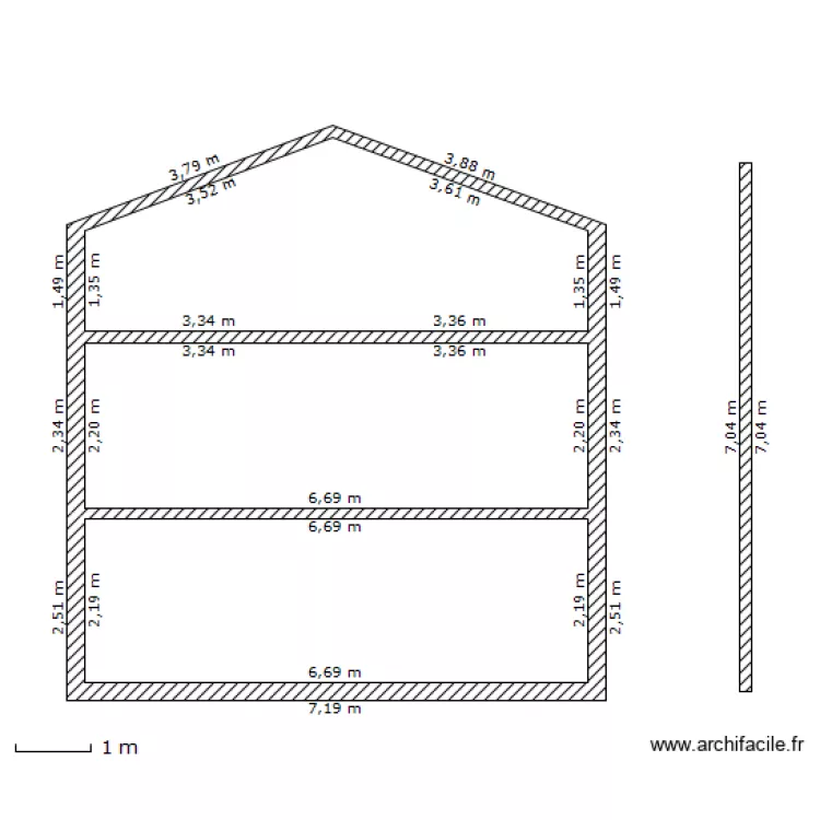 coupe A/A. Plan de coupe A/A. Plan de
