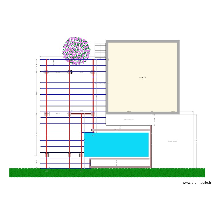 projet terrasse1. Plan de 1 pièce et 58 m2