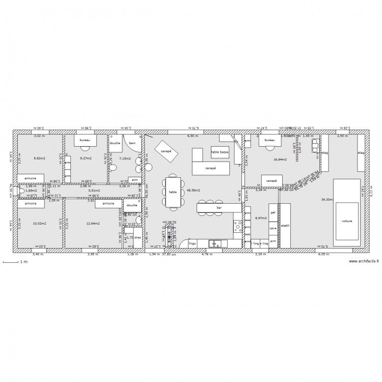 maison avec salon de 50 m²  avec surface. Plan de 0 pièce et 0 m2