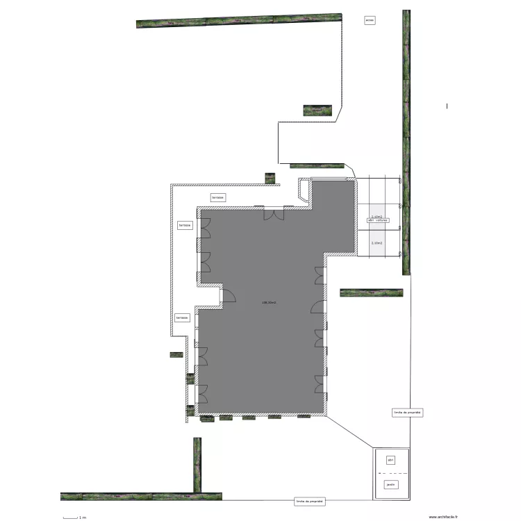 abri jardin plan de masse avec distance. Plan de abri jardin plan de masse avec distance. Plan de