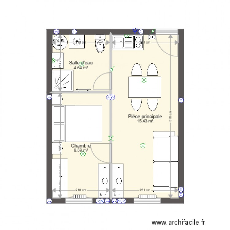 F2  1er étage  La Fère. Plan de 0 pièce et 0 m2