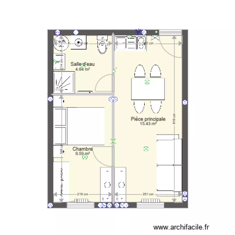 F2 1er étage La Fère. Plan de F2 1er étage La Fère. Plan de