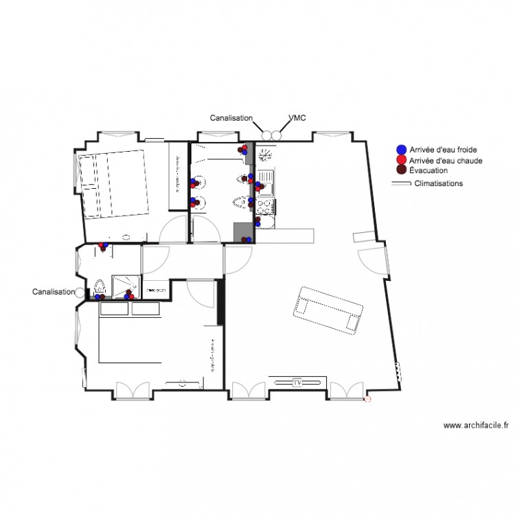 Villa madeleine R1 plan Plomberie partie 1. Plan de 0 pièce et 0 m2