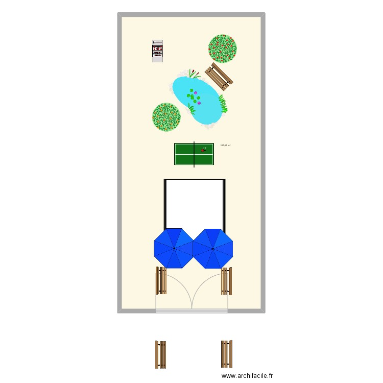 plan jardin les cloches de verres . Plan de 1 pièce et 198 m2