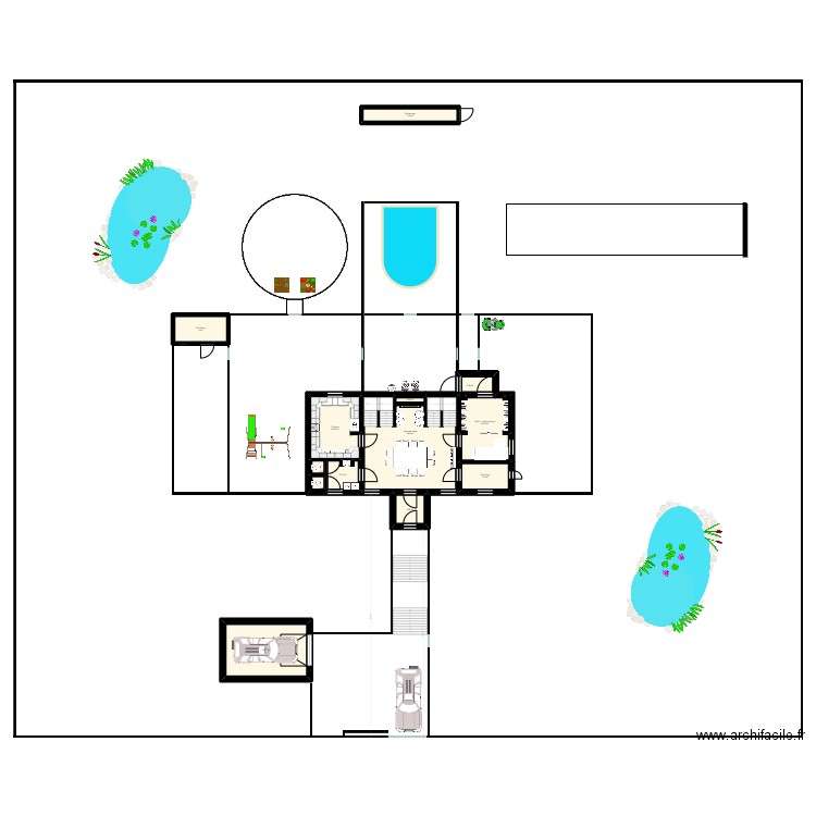 Petit manoir. Plan de 113 pièces et 942 m2