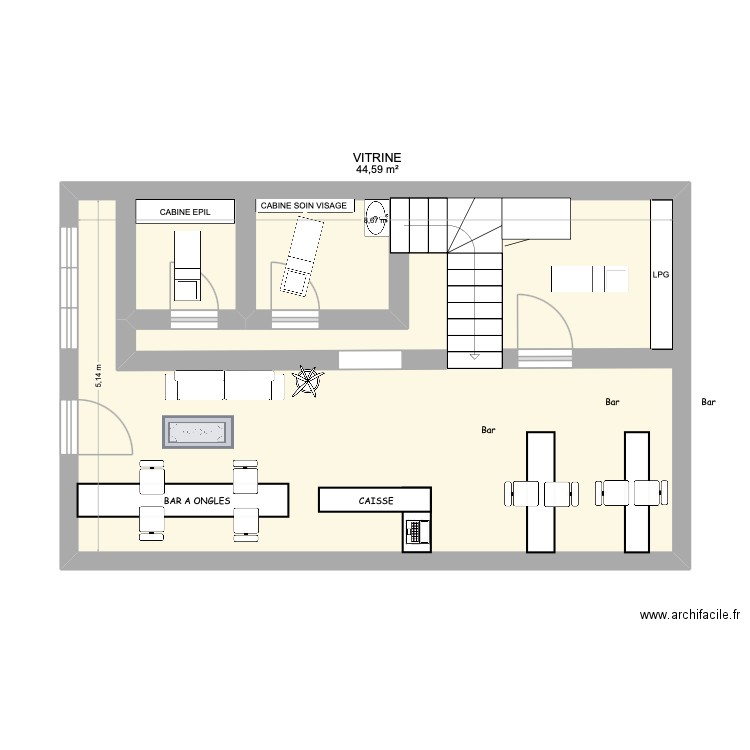 PEARL. Plan de 1 pièce et 45 m2