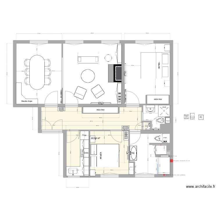 Malher-72. Plan de 10 pièces et 56 m2