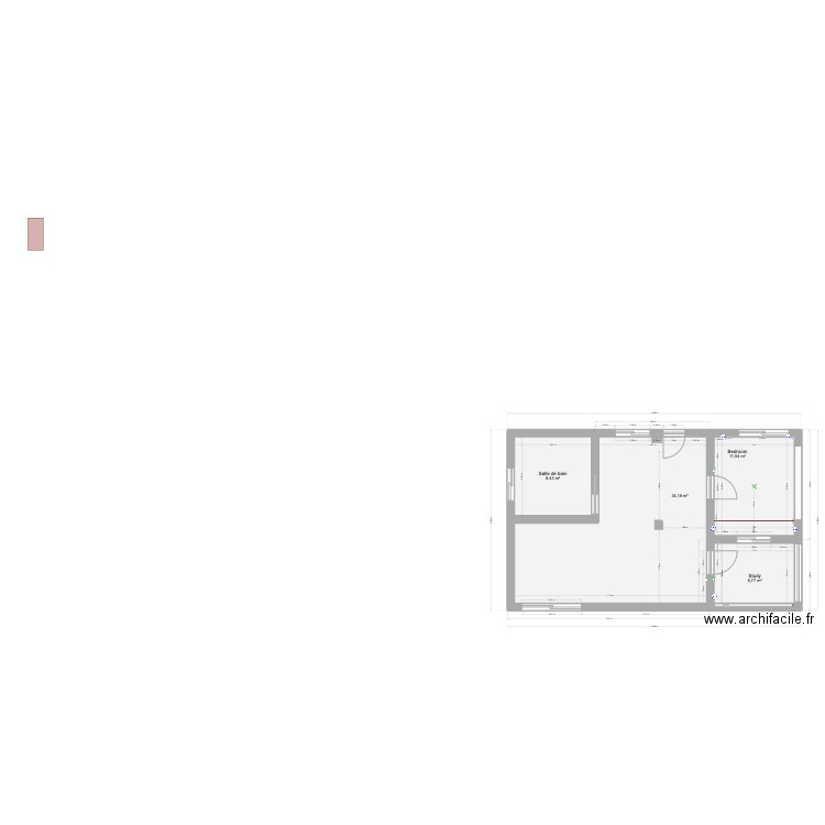56 Ladybird NO FURNITURE. Plan de 4 pièces et 60 m2