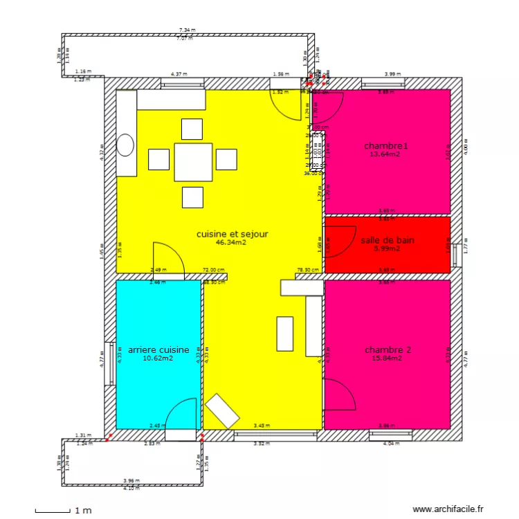 maison f3. Plan de 