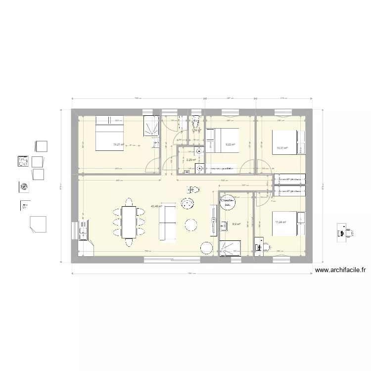 plan adapt&eacute; maison manon V2.2. Plan de 