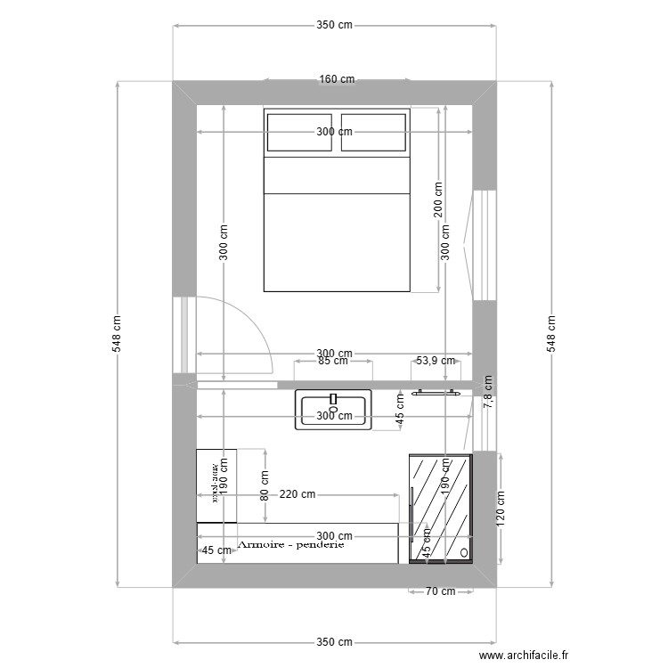 GUILLAUME. Plan de 2 pièces et 15 m2