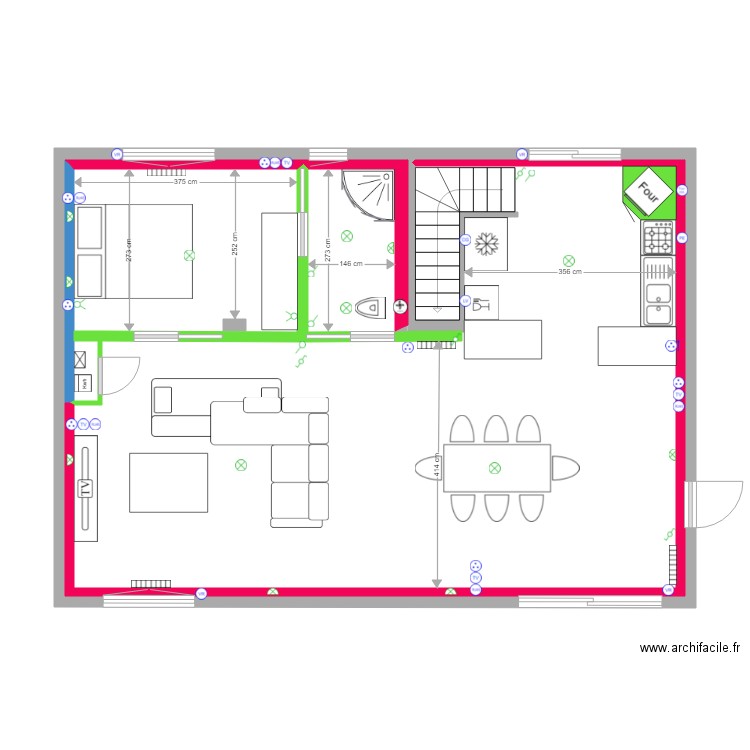 Garage 2020 n21 Cloisons et Amenagements +++ electricite. Plan de 2 pièces et 68 m2