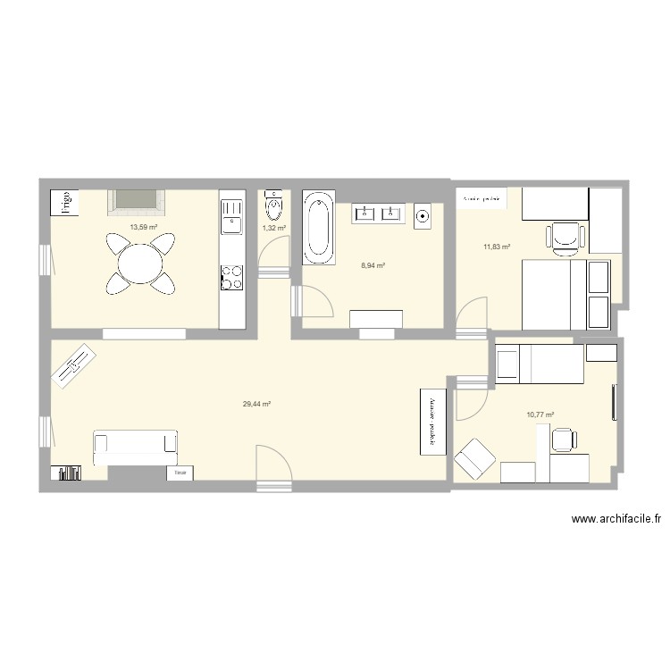 Appart modif ju. Plan de 0 pièce et 0 m2