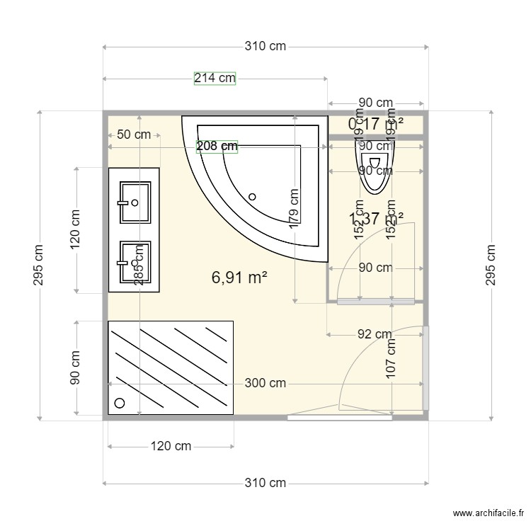 salle de bain . Plan de 0 pièce et 0 m2