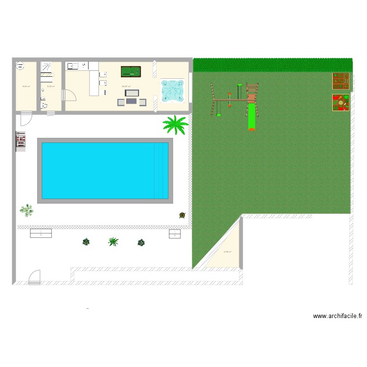 pool house version 2. Plan de 0 pièce et 0 m2