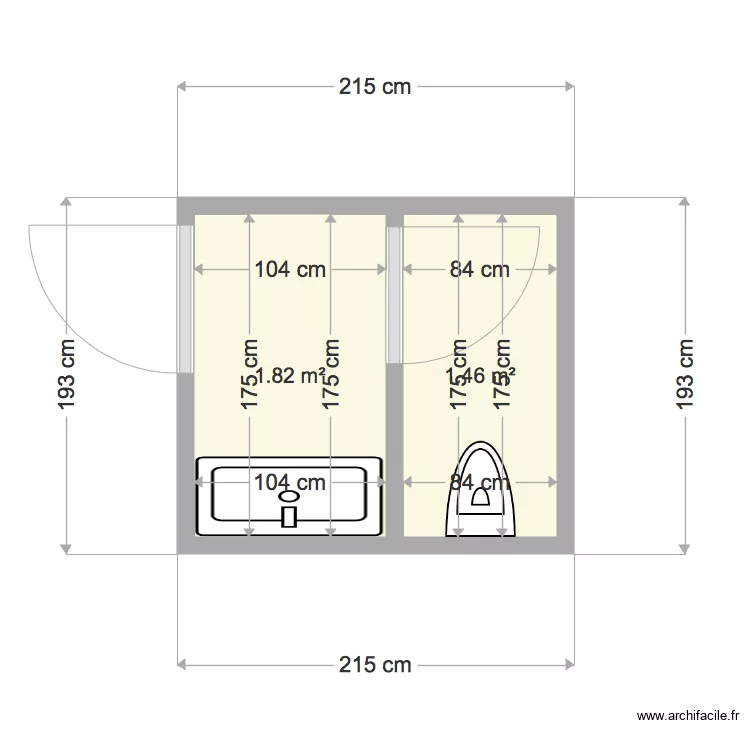 Zanaroli WC extension. Plan de 
