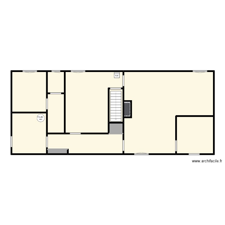 LEBLANC RDC. Plan de 6 pièces et 125 m2