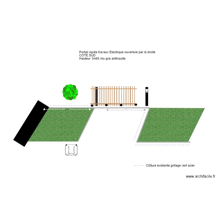 Portail après travaux. Plan de 0 pièce et 0 m2