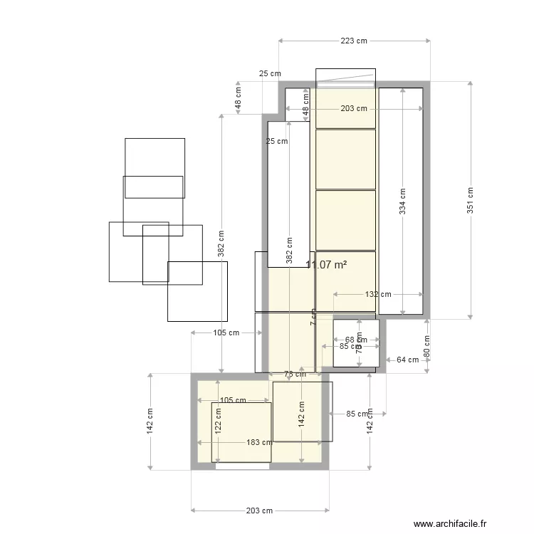 cuisine carrelage. Plan de 