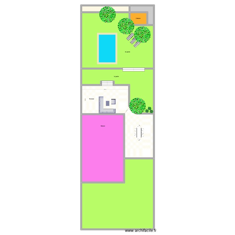 Hélène projet jardin. Plan de 8 pièces et 497 m2