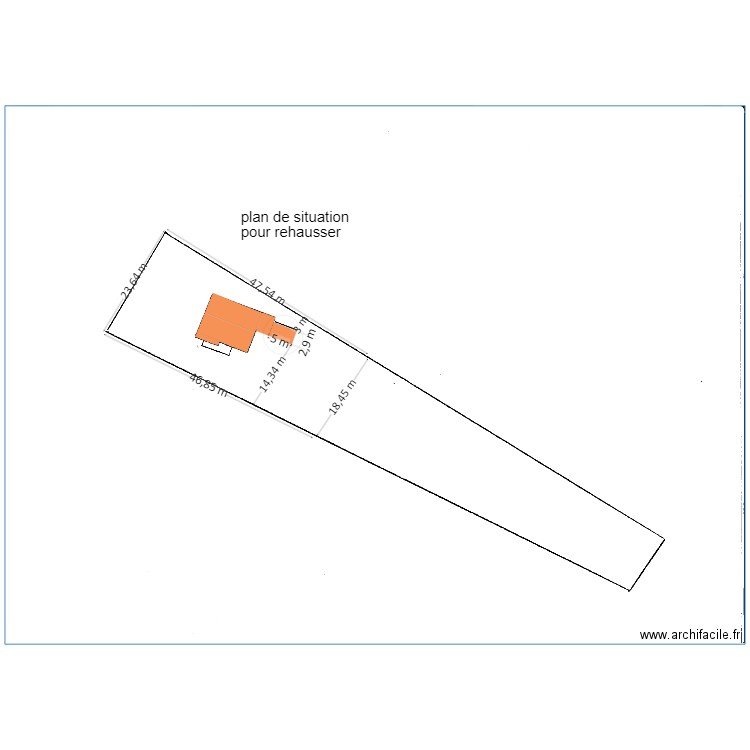 plan de masse avec cotations pour rehausser apres. Plan de 0 pièce et 0 m2
