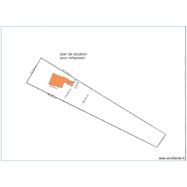plan de masse avec cotations pour rehausser apres. Plan de 