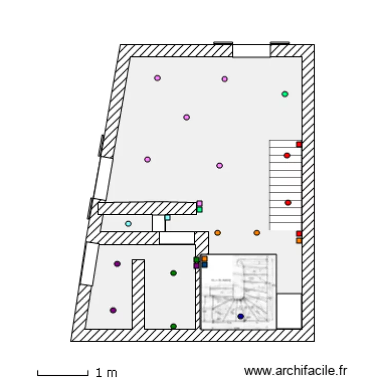 1er étage maison arignac avec mur. Plan de 1er étage maison arignac avec mur. Plan de