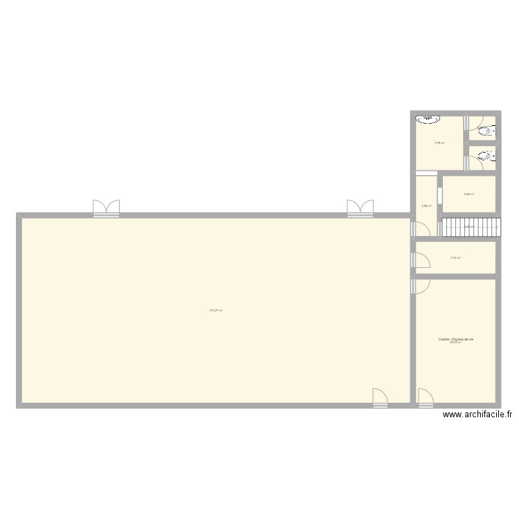 Atelier Service Technique actuel. Plan de 9 pièces et 272 m2