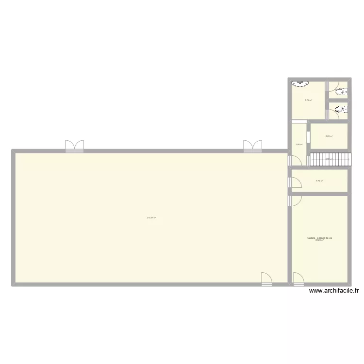 Atelier Service Technique actuel. Plan de 
