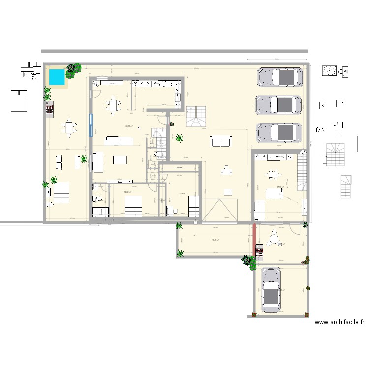 jose mod 3 a mejorar cambiando escalera. Plan de 18 pièces et 449 m2